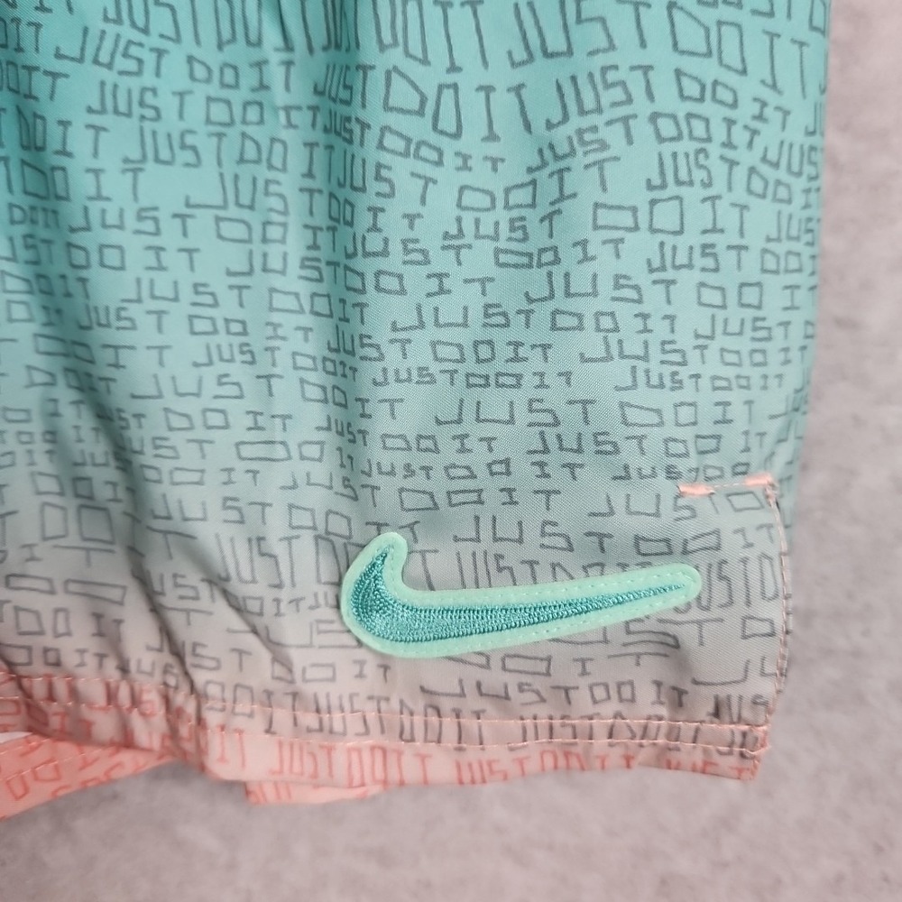 Nike Swim Just Do It Fade 9" Volley Shorts Bleached Coral Men's Size Med New - Picture 4 of 7